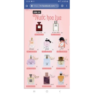 Set ống Test nước hoa LUA 15 mùi - hết mùi Acqua
