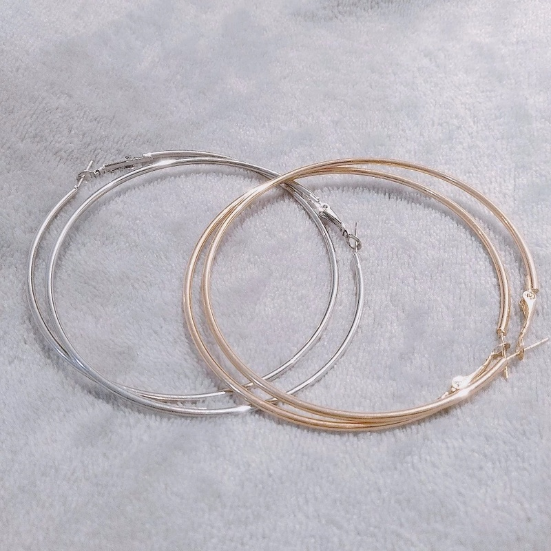 [Bán Chạy] Bông Tai Tròn Lớn Màu Trơn Cho Nữ [Phụ Kiện Trang Sức Dự Tiệc Cưới]