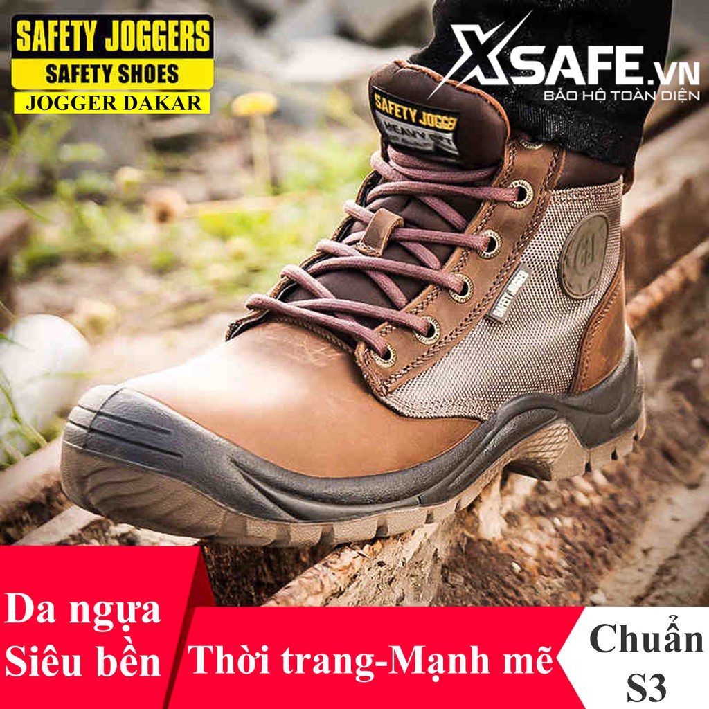 Giày bảo hộ lao động nam Jogger Dakar S3 da ngựa siêu bền, chống đinh, trơn trượt dùng cho công trình, nhà máy, xưởng