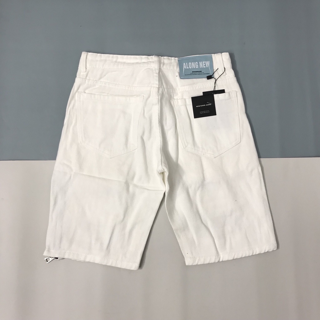 Quần ngố nam trắng rách khóa zip,quần short nam dsq hot trend mẫu mới thời trang trẻ có đủ sz 40-80kg dễ phối đồ D0235
