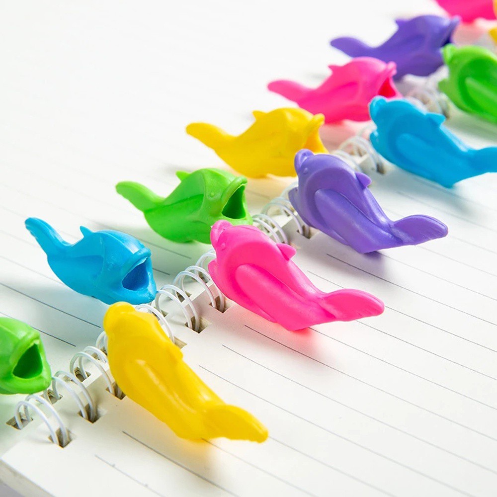 Set 10 Dụng Cụ Giữ Bút Chì Bằng Silicon Tiện Dụng Cho Bé Giá Đỡ