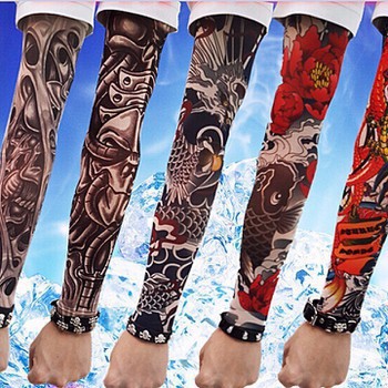 căng thẳng Tay Chống Nắng Hình Săm Cho Nam Đi Phượt Tatoo-bao tay tay hình xăm (1 đôi GIAO mẫu thiên nhiên)