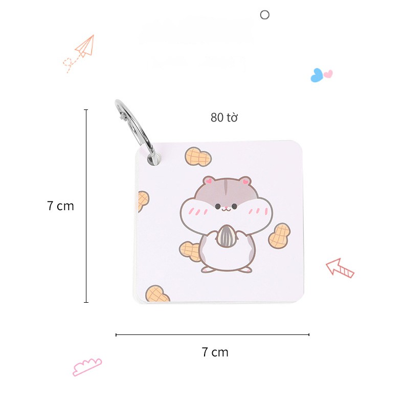 Flashcard Khổ Lớn MeoMeo 80 Tờ 7x7cm Cute