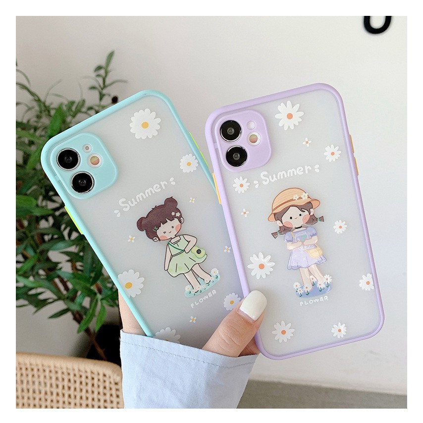 Ốp lưng iphone nữ tính cô gái viền xanh bảo vệ camera  6/6s/7/8/plus/x/xs/xr/xs max/11/pro/pro max/12 - Alo shop