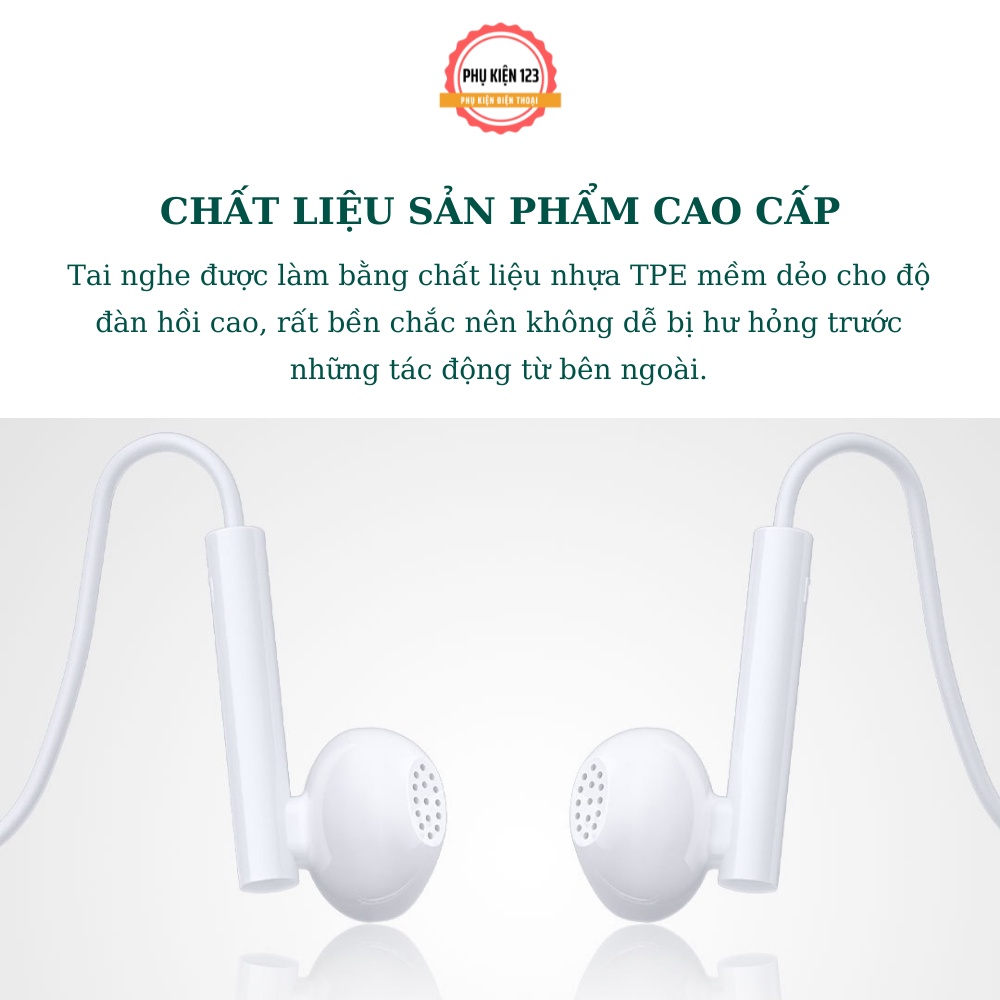 Tai nghe có dây Wekome YA-01 kiểu dáng earbud tích hợp đàm thoại, micro, âm thanh