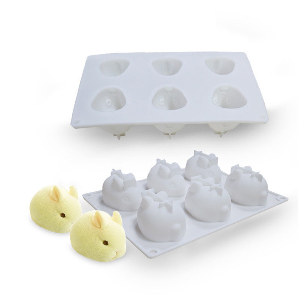 Khuôn Silicon Làm Bánh Hình Thỏ 3d Tiện Dụng