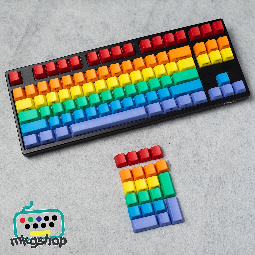 Keycap Rainbow nhựa PBT profile OEM in laser cạnh nút ninja