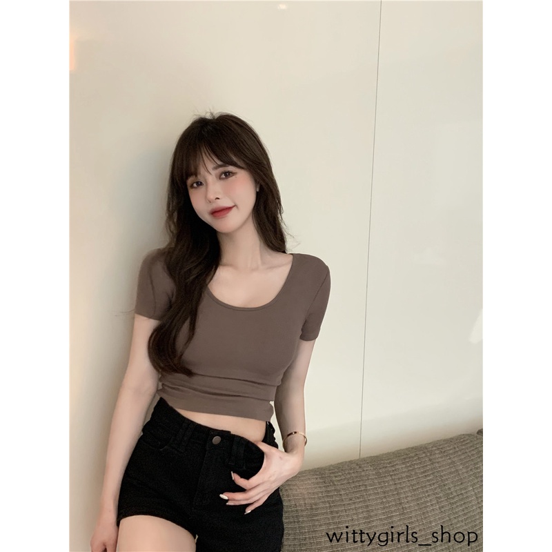 Wittygirls_ Shop | Áo Thun Ngắn Tay Ôm Dáng Thời Trang Mùa Hè Dành Cho Nữ