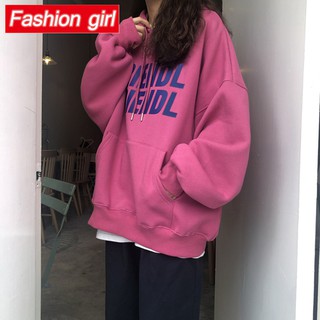 Áo Hoodie Dài Tay Form Rộng Phong Cách Hàn Quốc Thời Trang Thu Đông Mới