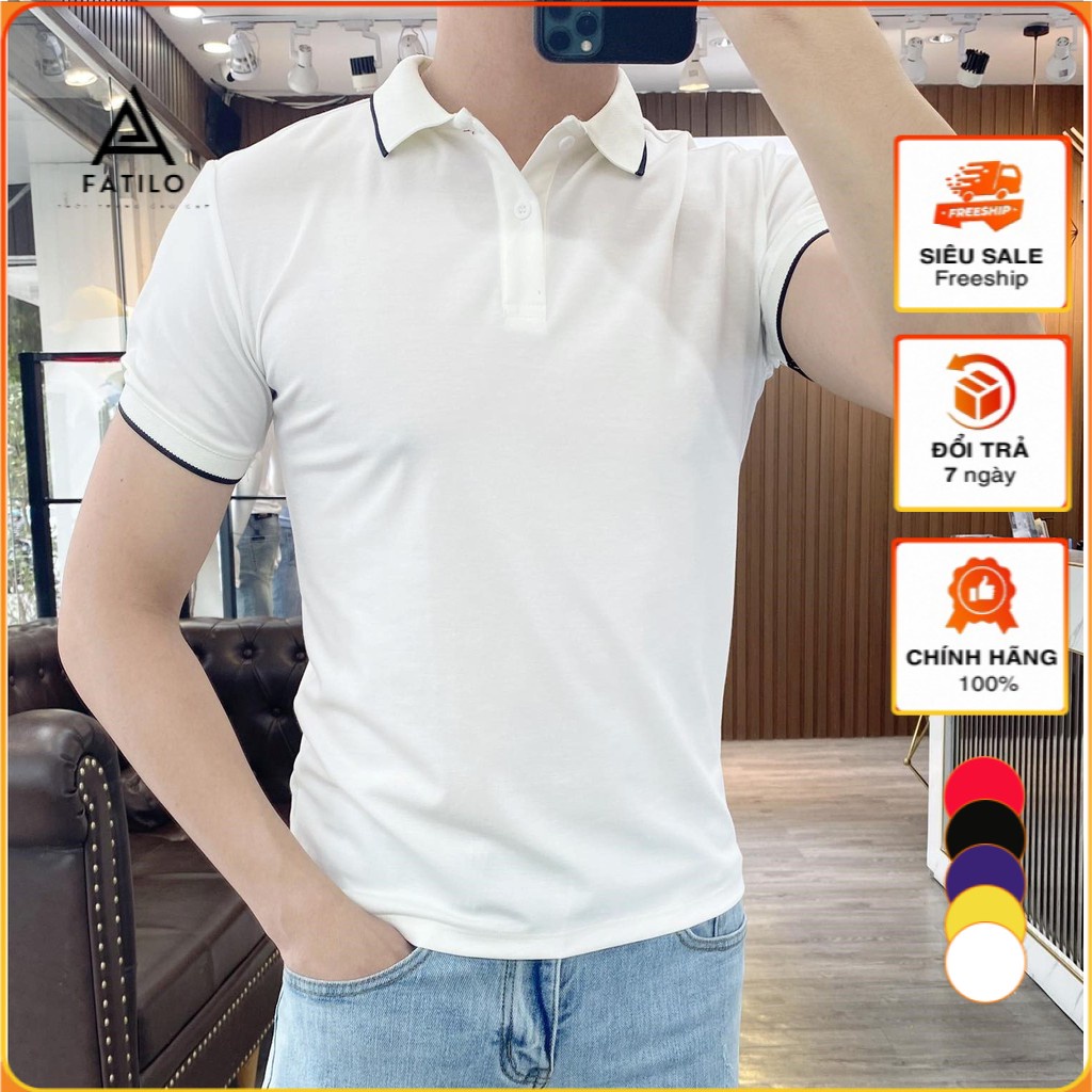 Áo polo nam đẹp trơn áo phông thun chất cotton đẹp có cổ hàng cao cấp nhiều màu FATILO AT02 - Hàng nhập khẩu