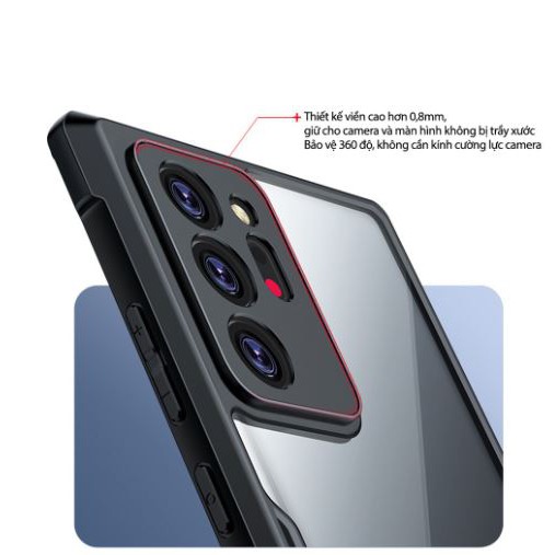 Ốp lưng XUNDD chống sốc, mặt lưng trong suốt bảo vệ camera cho Samsung Note 20/ Note 20 Ultra