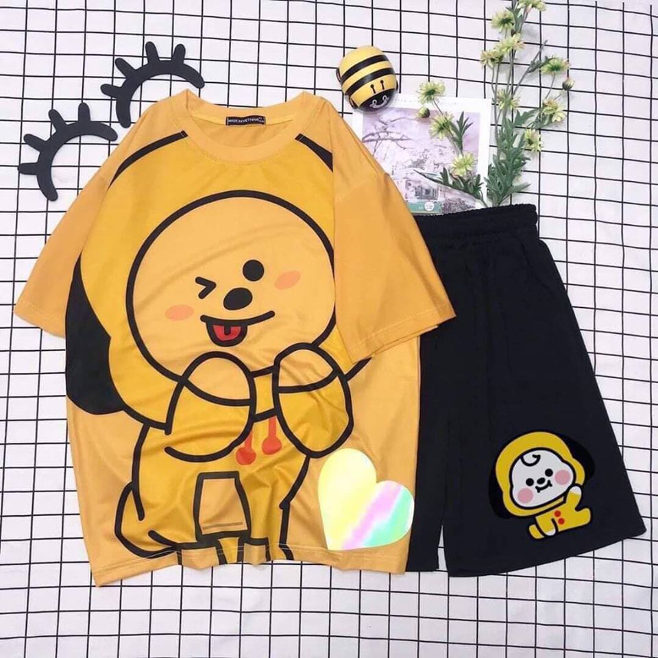Set đồ bộ hoạt hình ❤️ Bộ mặc nhà Cartoon BT 21 form rộng Freesize Unisex nam nữ Molly Fashion