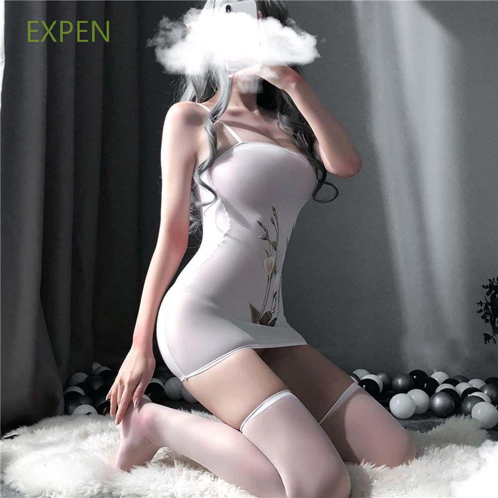 Đầm Hai Dây Ngắn Thêu Hoa Trong Suốt Nhiều Màu Sắc Quyến Rũ Cho Nữ