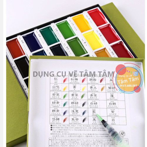 [ TÂM TÂM ]-Màu nước Kuretake Gansai Tambi bộ 36 màu-