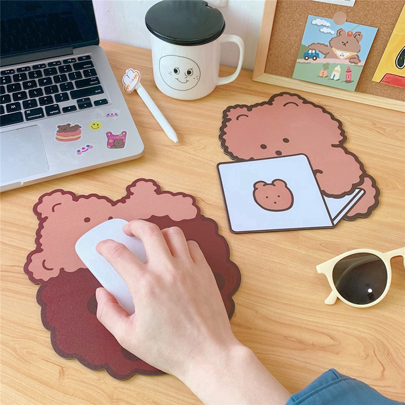 Miếng Lót Chuột Máy Tính Chống Trượt Hình Chú Gấu Dễ Thương Cỡ 19x18cm | BigBuy360 - bigbuy360.vn