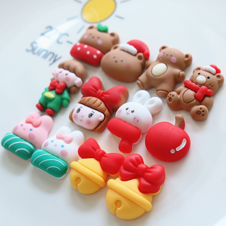 Sticker, Jibbitz, Charm Hình Gắn Trang Trí Giày Dép Giáng Sinh Dễ Thương