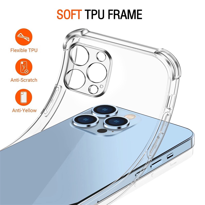 Ốp lưng mềm trong suốt chống sốc cho Xiaomi Mi 9T 10T 11T 12T 11 12 Lite Poco F2 Pro F3 F4 X3 X4 X5 M3 M4 M5 M5S C40 Redmi Note 7 8 9 9S 10 10S 11 11S 12 12S 9A 9C 10C