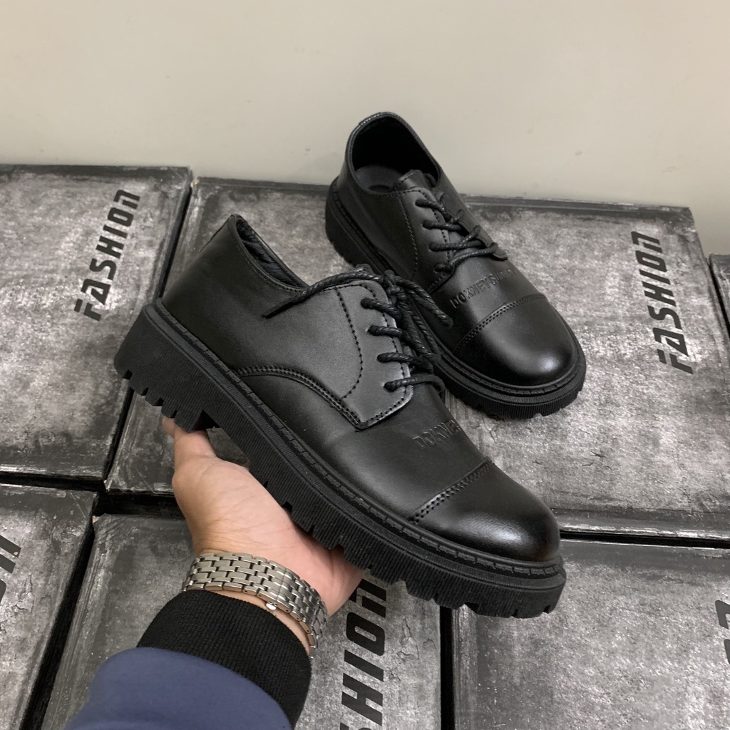 BTS Giày nam cổ thấp, giày dr martens nam, giày da nam, boot cổ thấp tăng chiều cao