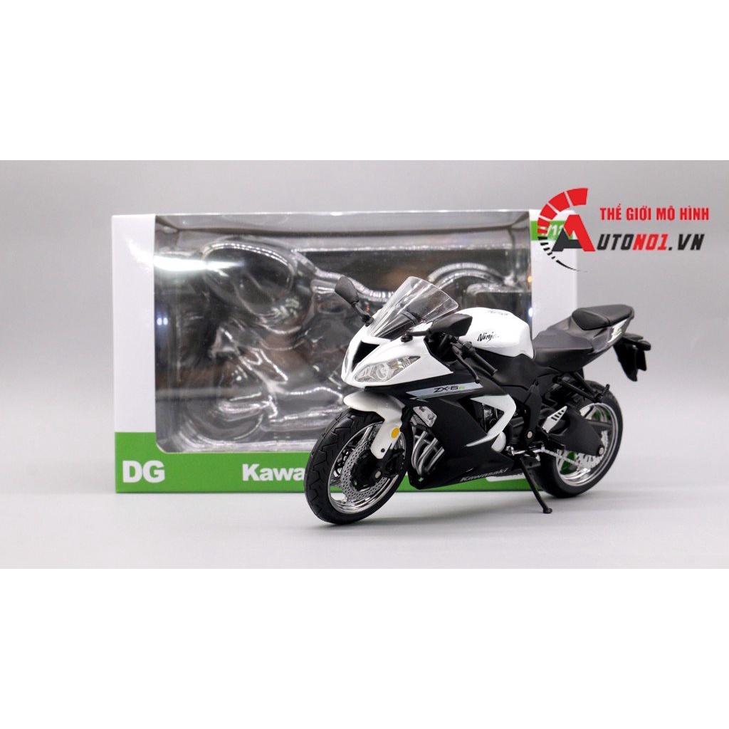 MÔ HÌNH XE KAWASAKI ZX-6R - GREEN - WHITE - BLACK 1:12 AUTOMAXX