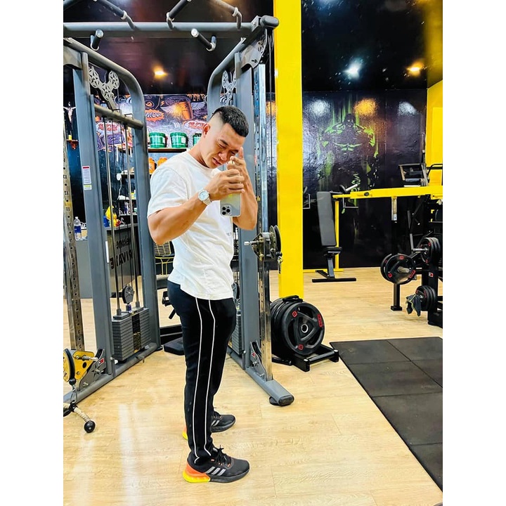Quần Dài Nam Tập Gym gymshark 2 sọc thể thao năng động