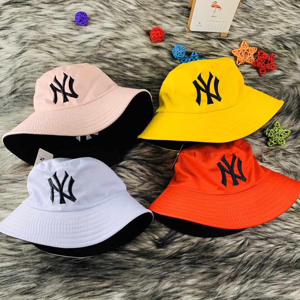 Nón Bucket / Nón Vành Tròn 2 Mặt Thêu Logo NY N001