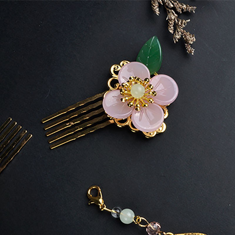 5 cánh hoa thủy tinh 13*15mm nguyên liệu làm trâm làm trang sức cố trang cosplay cổ phục