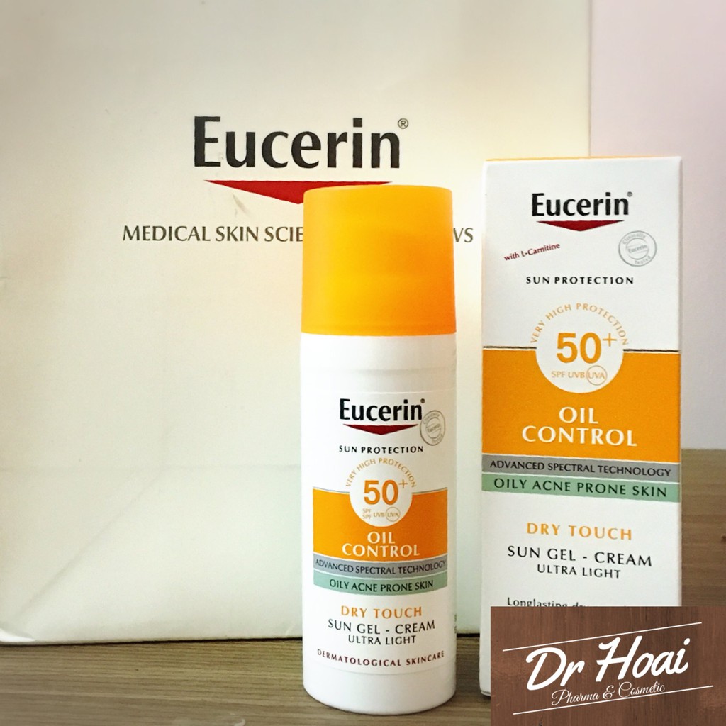 [CHÍNH HÃNG] Kem Chống Nắng EUCERIN Sun Gel-Cream Oil Control Dry Touch SPF 50+  Cho Da Mụn, Kiềm Dầu 50ml