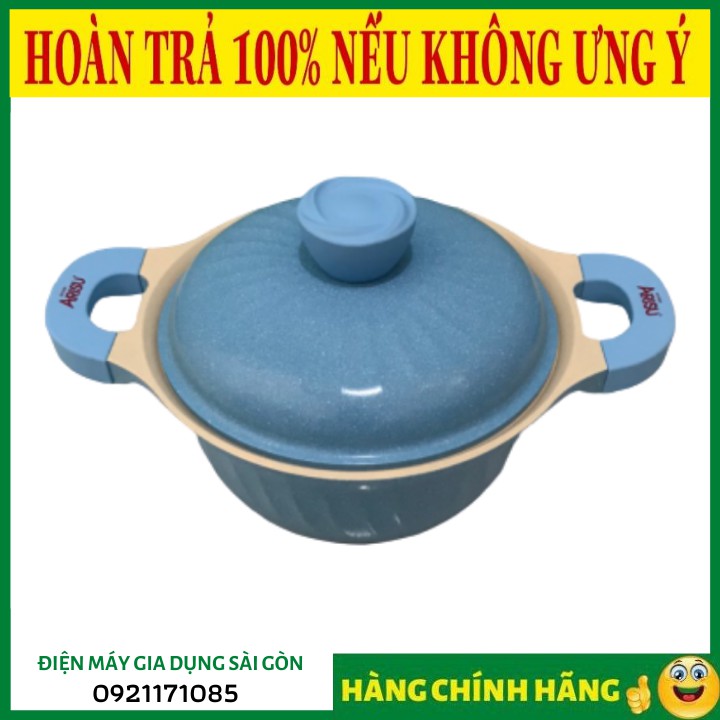 SALE Nồi kháng khuẩn phủ titanium 7 lớp Happy Home Pro màu xanh dương size 20cm - HP-XD20 ❤️RẺ VÔ ĐỊCH❤