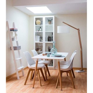 Bộ bàn ăn, cafe cho 4 người gồm bàn B4 và 4 ghế eames nhựa lót CF4