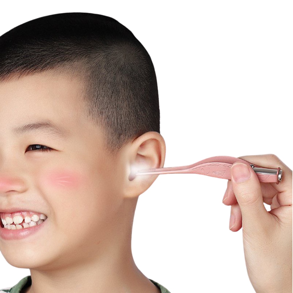 Dụng cụ lấy ráy tai cho bé, Bộ lấy ráy tai cho bé, Ngoáy tai có đèn 3 trong 1 kèm kẹp siêu tiện - LILA KIDS