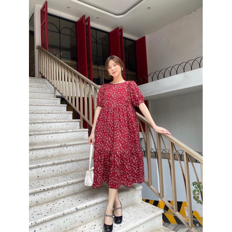 [Mã FATHANG5 giảm 10K đơn 50K] Đầm hoa nhí babydoll viền bèo | BigBuy360 - bigbuy360.vn