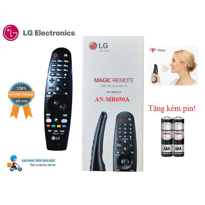 Remote Điều khiển tivi LG giọng nói 2017 MR650A các dòng tivi LG 2017- Hàng mới chính hãng Fullbox LG Tặng Pin!!!