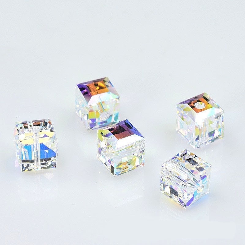 Túi Hạt Pha Lê Hình Vuông Nhiều Màu Sắc 6 / 8 / 10mm Làm Trang Sức diy