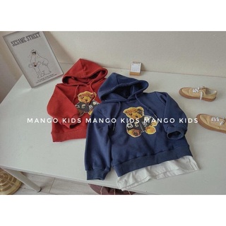 VNKKLL set 2 ÁO NỈ HOODIE MŨ LIỀN ĐỎ - THAN GẤU CHO BÉ