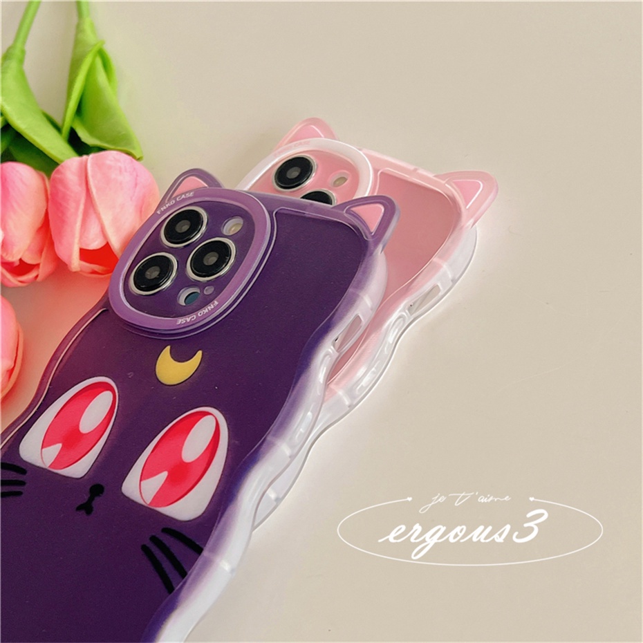 Cat EarỐp Điện Thoại Mềm Hình Thủy Thủ Mặt Trăng Cho iPhone 14 13 12 11 Pro Max SE2020 X XR Xs Max 7 8 6 6s Plus