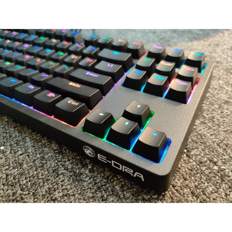 Bàn Phím Cơ EDra EK387 Pink / White / Black RGB , Rainbow V2 - Chính Hãng