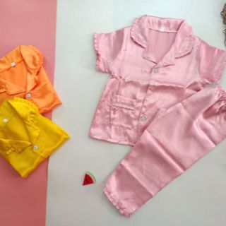 Bộ pijama lụa, phối bèo cho bé size 1_4 (8-36kg)
