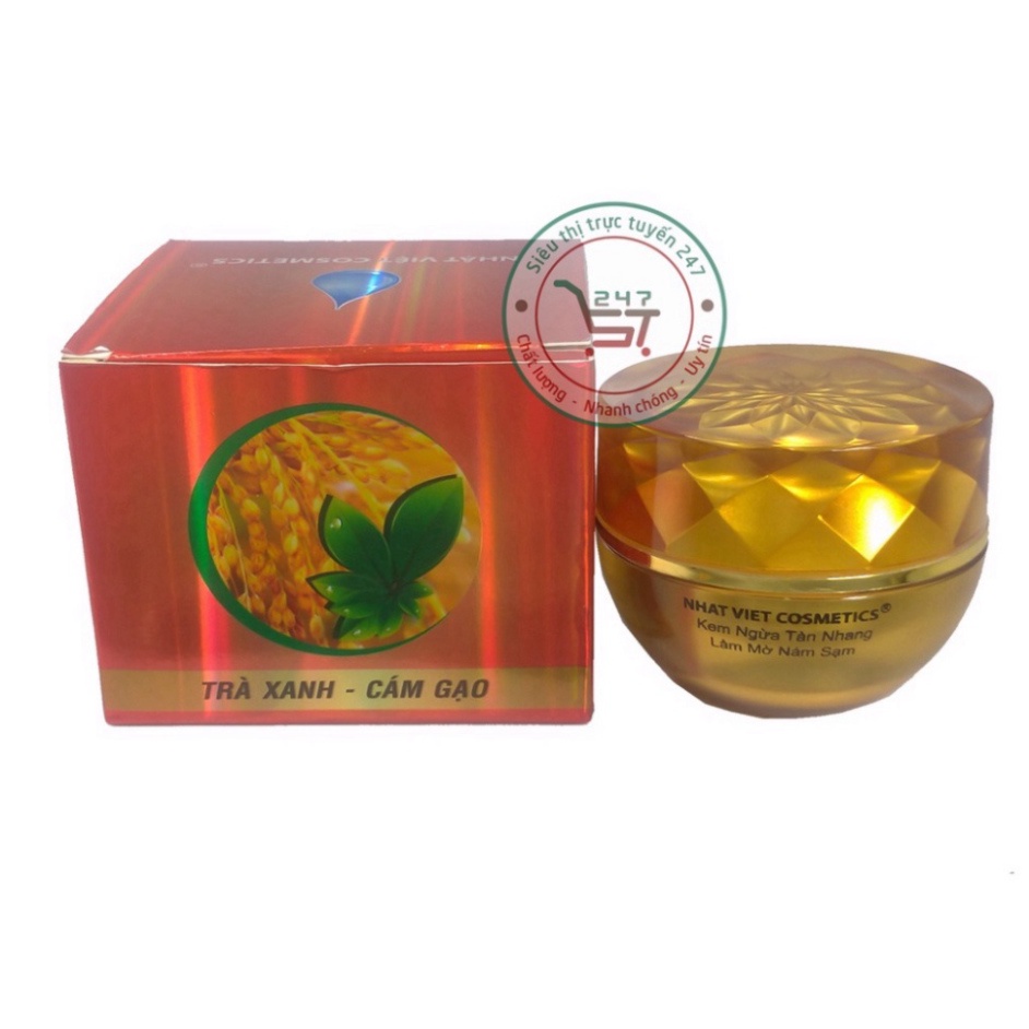 Kem Nám Tàn nhang Nhật Việt trà xanh cám gạo Trắng da Ngừa lão hóa mờ Sạm 20g (Đỏ)