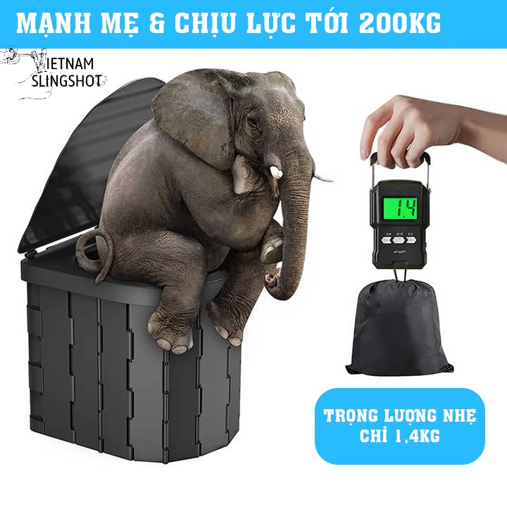 Bồn cầu dã ngoại cắm trại gấp gọn đi vệ sinh cỡ lớn, tiện dụng khi đi du lịch cắm trại, dã ngoại-DCP14