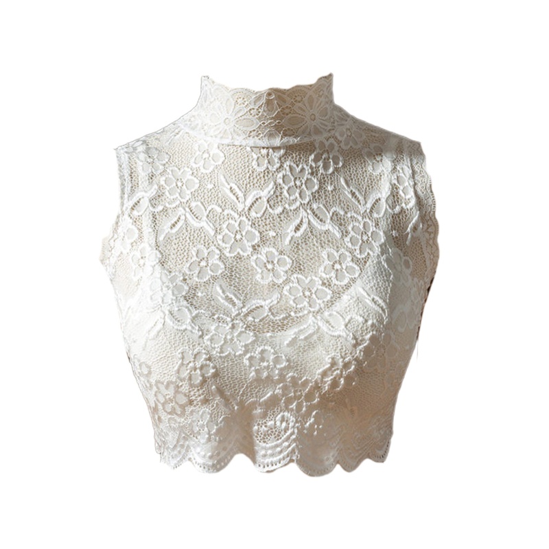 Áo Sơ Mi Cổ Búp Bê Họa Tiết Hoa Rỗng Có Thể Tháo Rời Cho Nữ