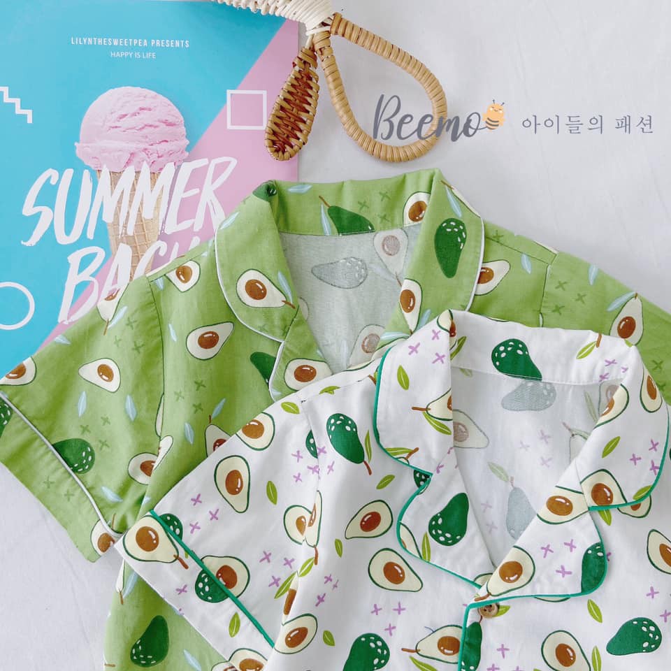 ✨Bộ pizama -pijama cộc tay họa tiết quả bơ cho bé ✨✨