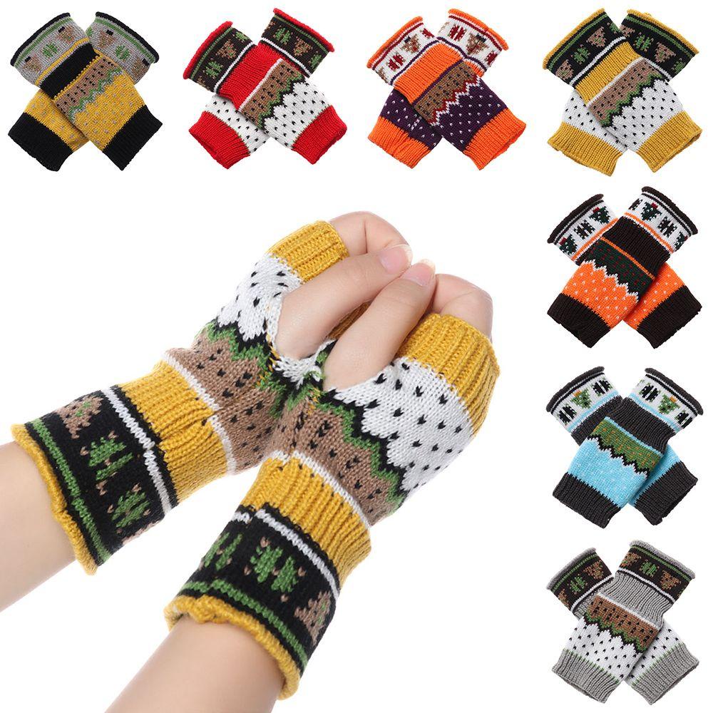 Găng Tay Dệt Kim Dày Dặn Co Giãn Giữ Ấm Cánh Tay Cho Nam Và Nữ