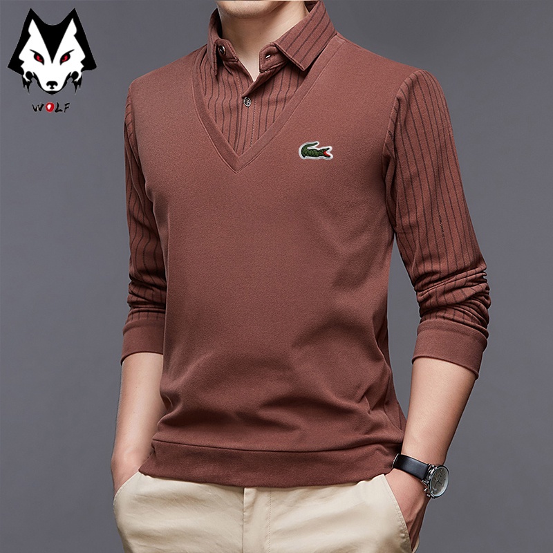 Áo polo Cotton Dài Tay Thời Trang Công Sở Cho Nam 5 Màu Lựa Chọn