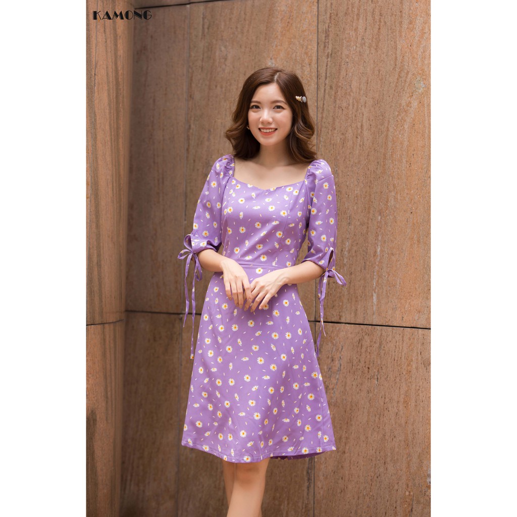 Đầm hoa nhí cổ vuông KAMONG D089 | BigBuy360 - bigbuy360.vn