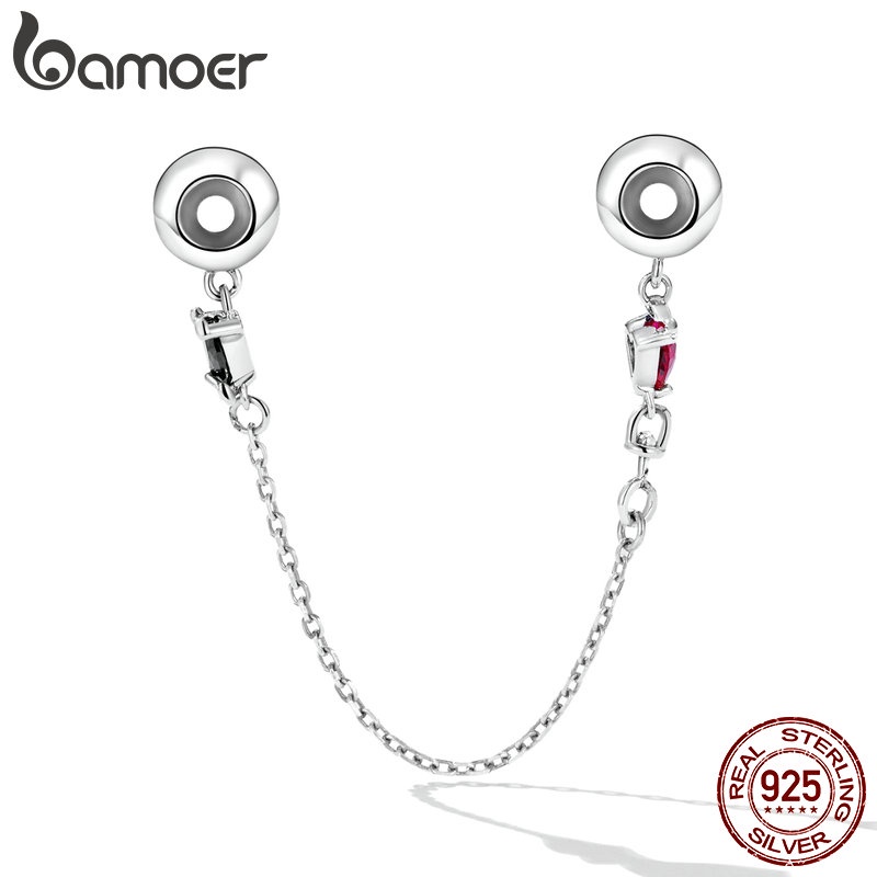 Mặt dây BAMOER bằng bạc 925 hình trái tim biểu tượng thiên thần và ác quỷ trang trí vòng tay/vòng cổ DIY