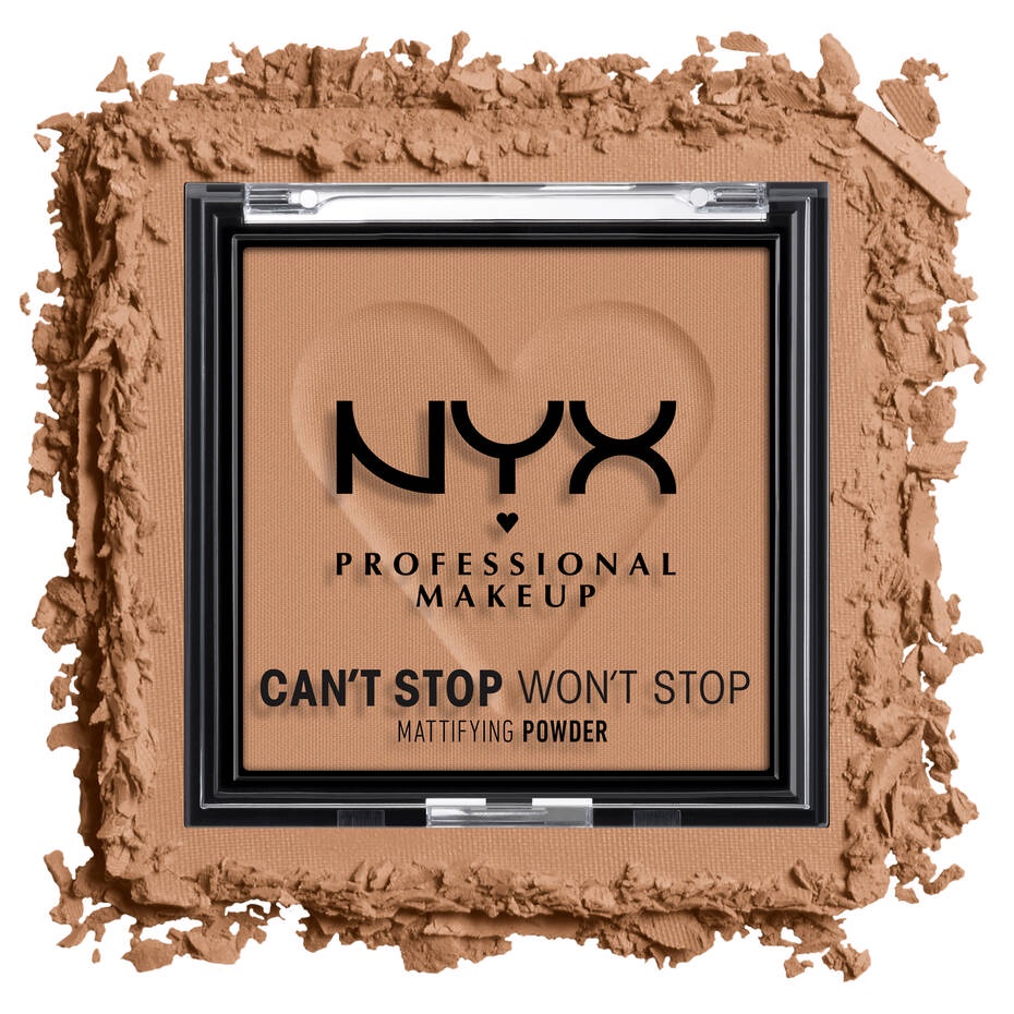 Phấn phủ NYX kiềm dầu giúp che lỗ chân lông tạo hiệu ứng filters NYX can't stop won't stop mattifying powder