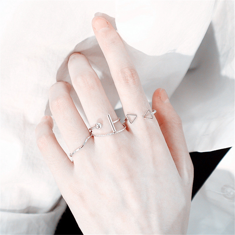Set 4 Nhẫn Nữ Thiết Kế Đơn Giản Cá Tính