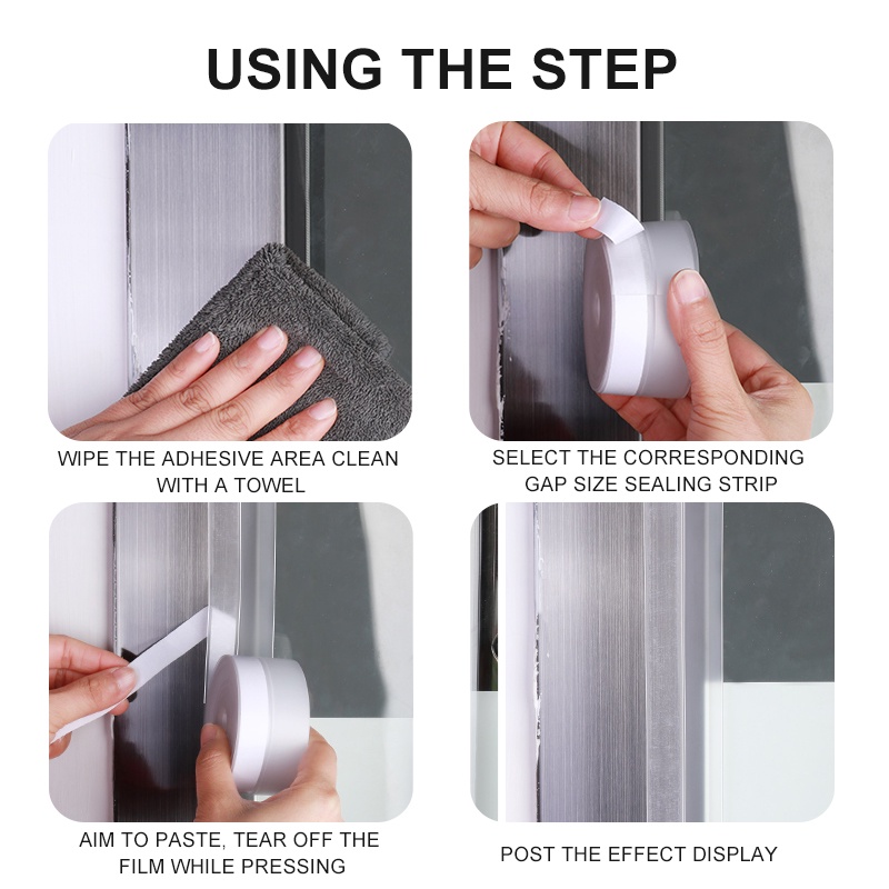 35mm Cửa sổ dự thảo ngăn chặn thời tiết Cửa sổ trượt không khung Con dấu Cao su silicon