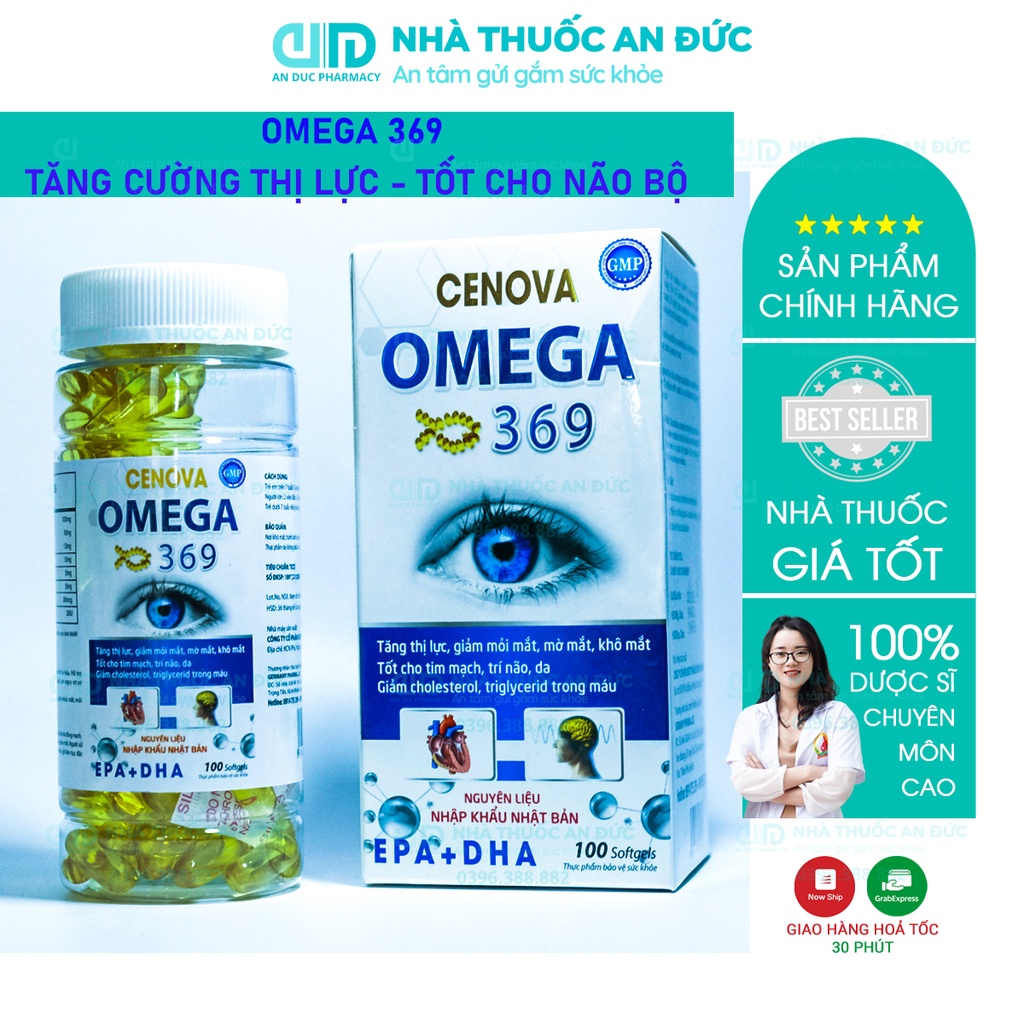 Cenova Omega 369 hộp 100 viên - Nhà thuốc An Đức