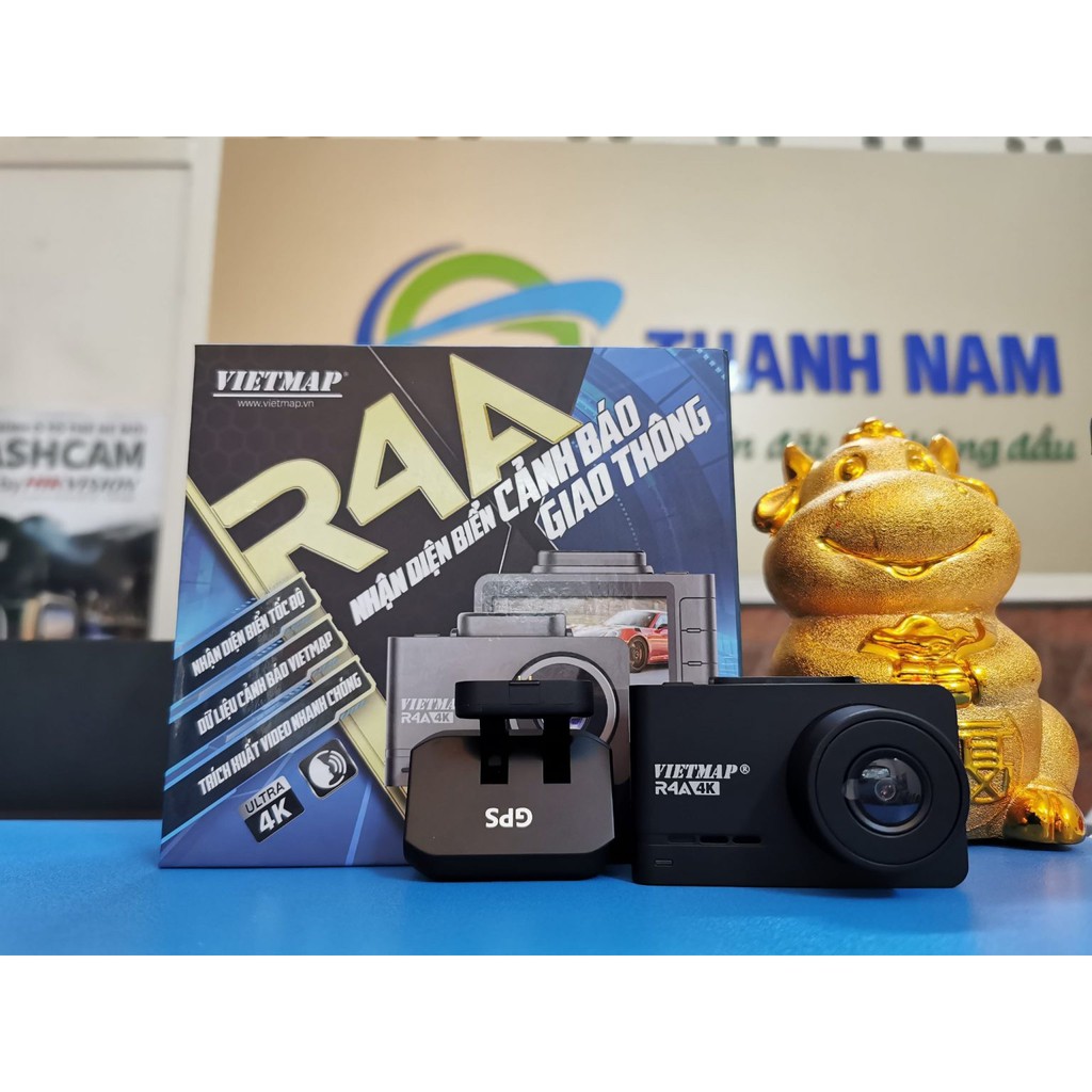 Camera hành trình Vietmap R4A 4K Pin siêu tụ điện, có WIFI,GPS, có nhận diện biển báo,Tặng thẻ 32G